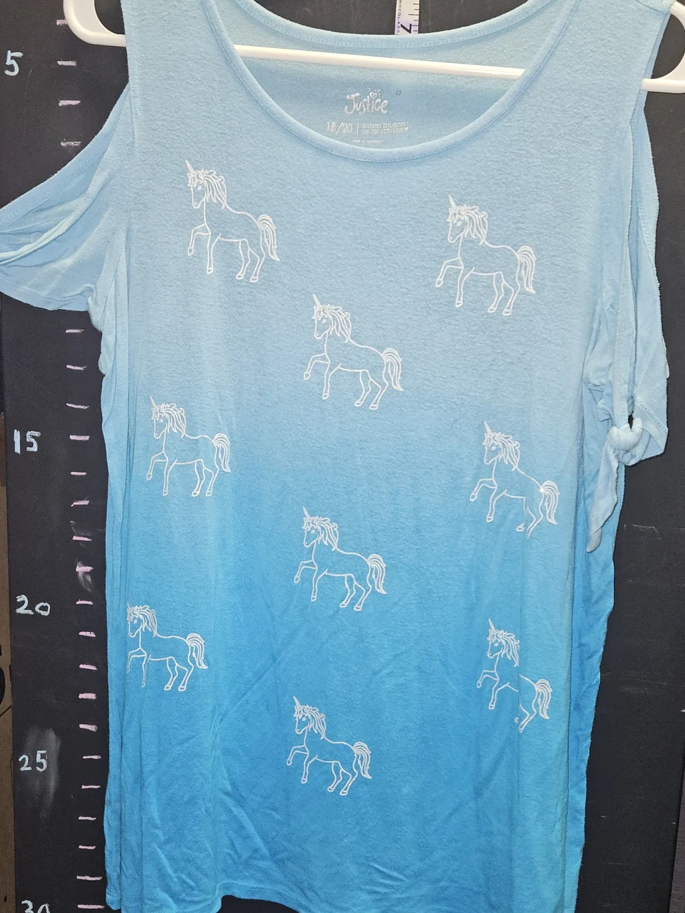 Justice Blue Ombre Unicorn Short Sleeve Tee